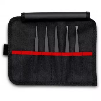 ESD pintsetid Knipex 92 00 05 must lameda terava kumera sirge otsaga