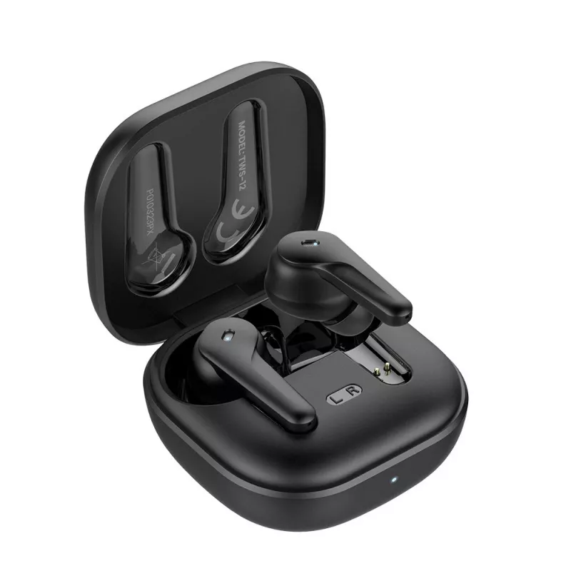 SAVIO kõrvasisene TWS-peakomplekt TWS-12, Bluetooth 5.3, sisseehitatud mikrofon, must