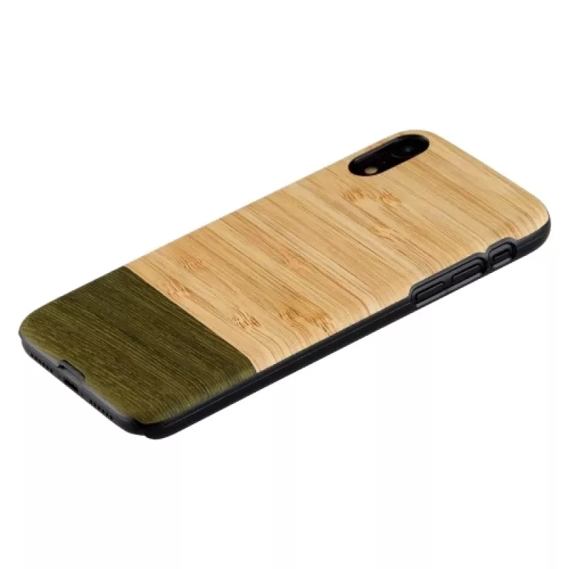 man and wood nutitelefoni ümbris iPhone XR-ile — bambusmetsa must