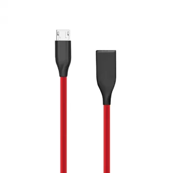 Silikoonkaabel USB-Micro USB (punane, 1 m)