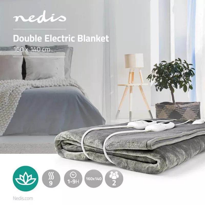 Nedis PEBL130CWT2 elektritekk, 160 x 140 cm