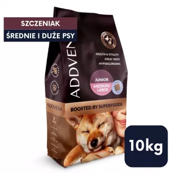 ADDVENA Boosted by superfoods Junior Medium/Large Beef - kuiv koeratoit - 10kg