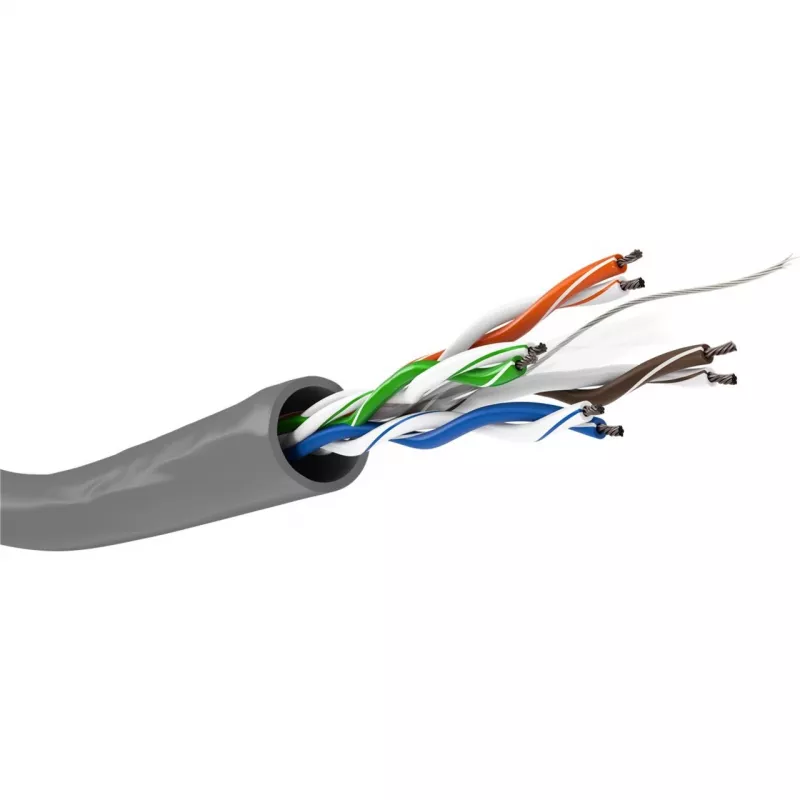 Wentronic Goobay CAT 6 võrgukaabel, U/UTP, Hall, 100 m - CCA, AWG 24/7 (keerutatud), PVC (93884)