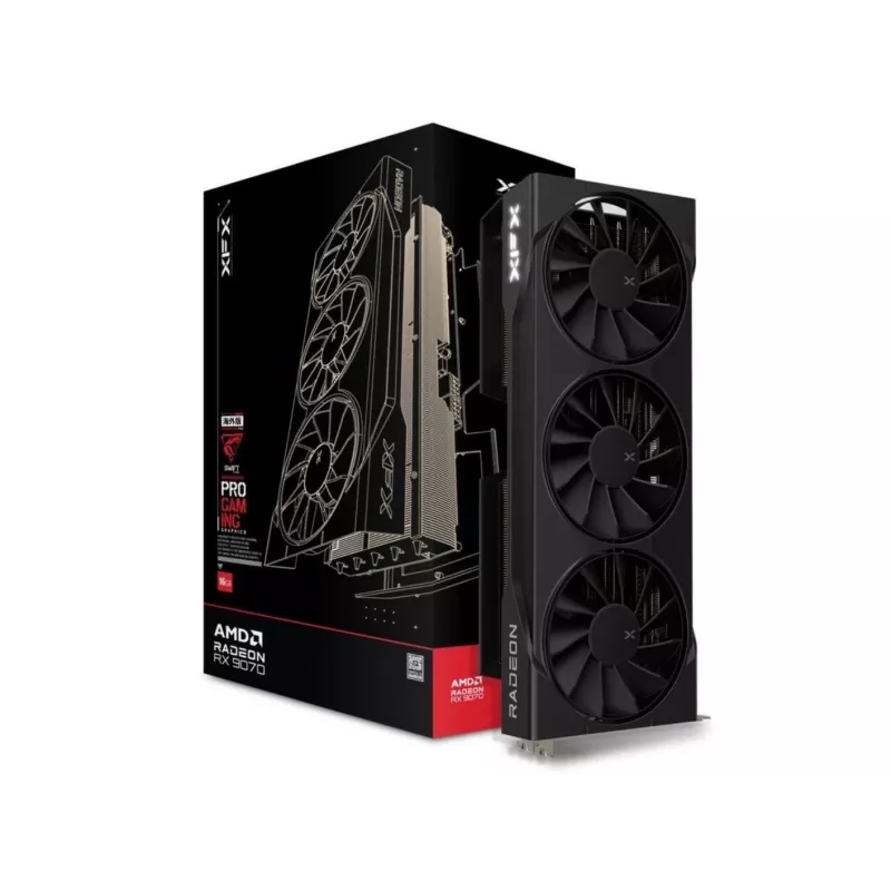Graafikakaart XFX Radeon RX 9070, 16 GB GDDR6, 256-bit, PCIe x16, 2210 MHz, 3 ventilaatoriga jahutus