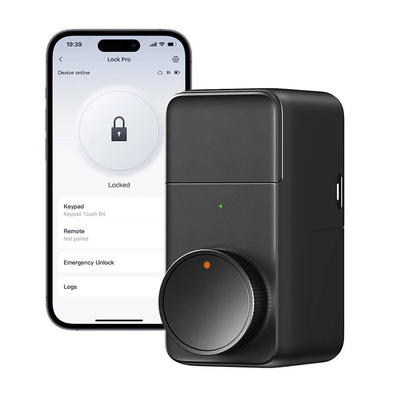 Nutikas ukselukk SwitchBot Lock Pro — võtme ja võtmeta, juhtmevaba, must, AA-patareidega toide