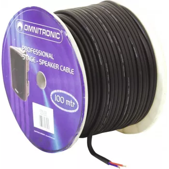 Kõlarikaabel Omnitronic 3030021K 2x2,5 mm, 100 m, must
