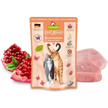 Märg kassitoit Fox4Pets DeliCATessen Vasika- ja küülikuliha 85 g kotike, täisväärtuslik sööt, gluteeni- ja sojavaba