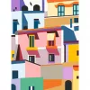 Lõuendimaalimiskomplekt Ravensburger CreArt Canvas Edition: Värvilised majad, mudel 25527