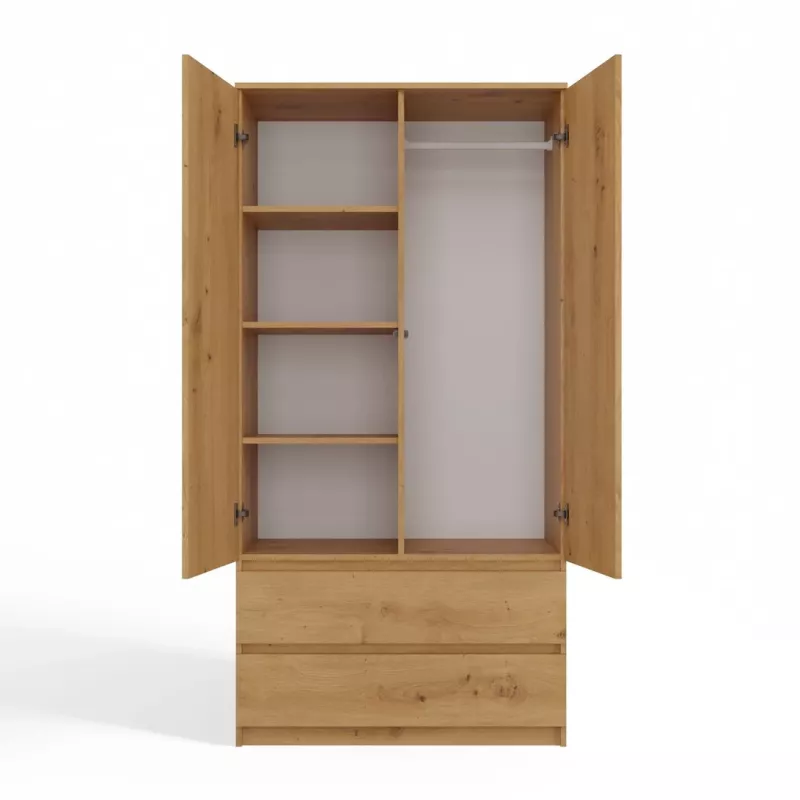 Topeshop SZAFA MALWA ART bedroom wardrobe/closet 5 shelves 2 uks(s) tamm