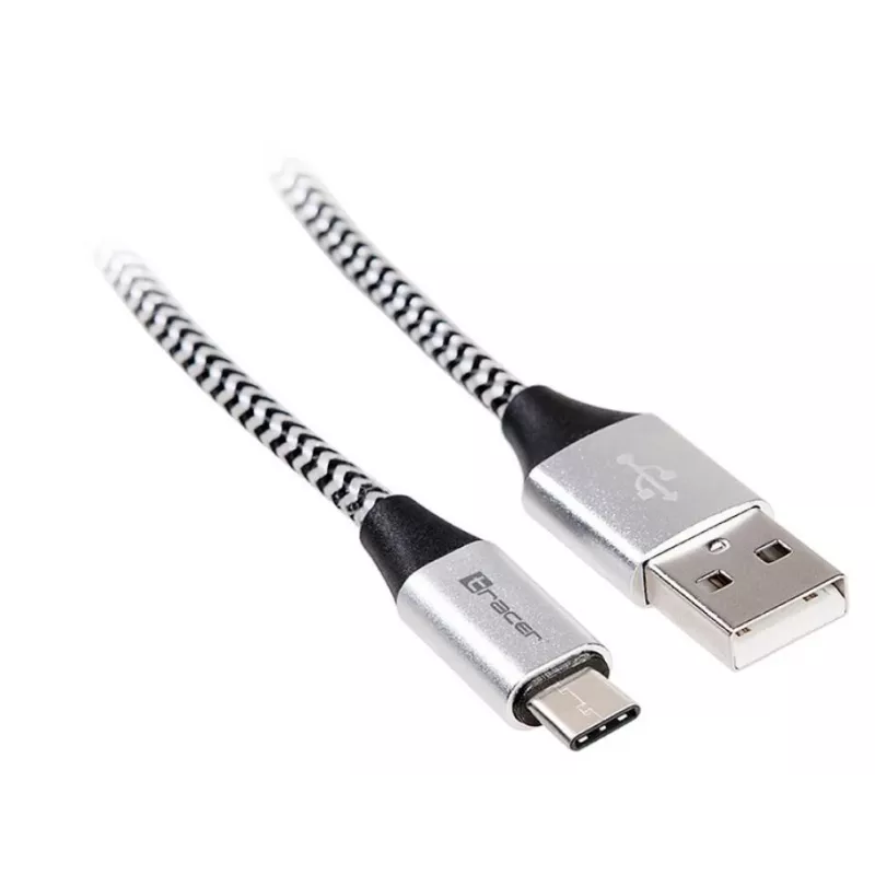 USB 2.0 Type-C isane - isane kaabel 1,0 m must-hõbedane