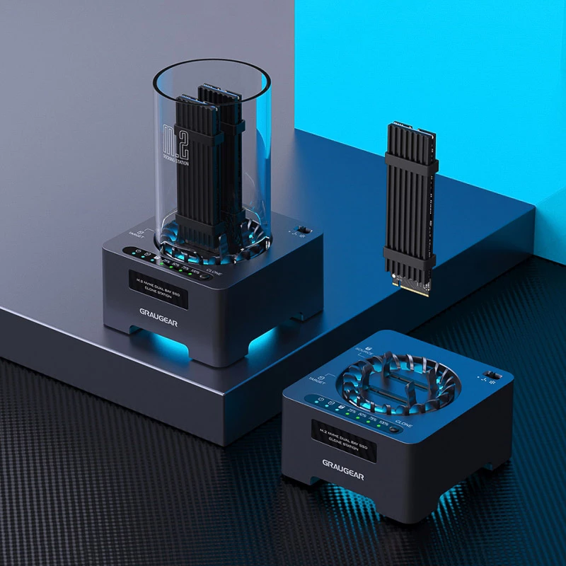 Dokkimisjaam GrauGear M.2 NVMe SSD Station DM.2 Klone 20Gbit koos ventilaatoriga