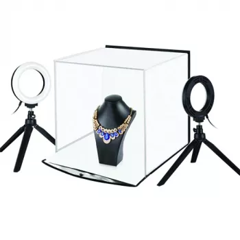 Fotokast koos rõngasvalgustiga, 30x30x30 cm