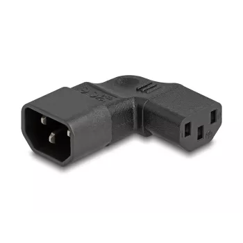 DeLOCK võrguadapter IEC 60320 C14–C13 pistikupesa 10 A 90° vasak parem Must