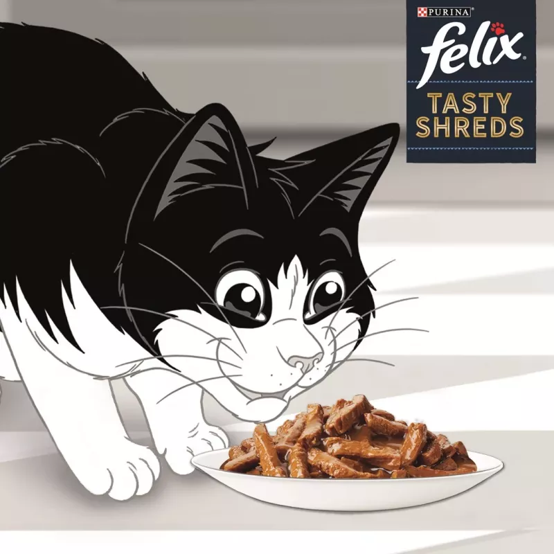FELIX Tasty Shreds lõhe ja tuunikalaga - 4x 80g