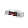TV-kapp Cama Meble ROVA elektrilise kaminaga 190x37x48 cm valge/läikvalge
