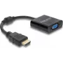 DELOCK HDMI meessoost VGA emaspesaga adapterkaabel — HDMI (mees) VGA-le (emas), must