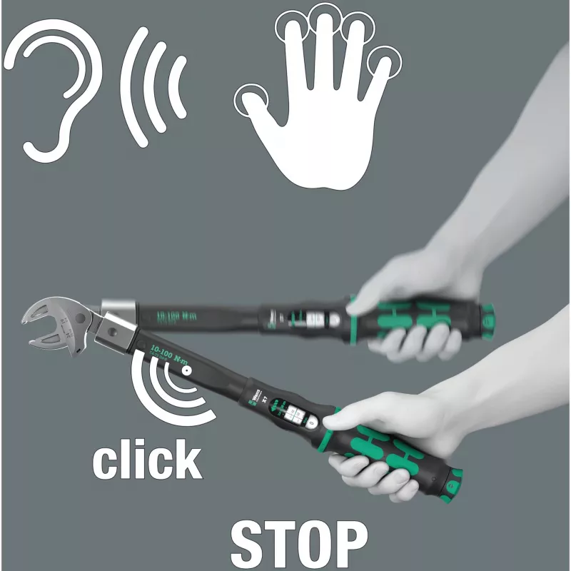Wera Click-Torque X 7 momentvõti must-rohelise käepidemega, nelikantpesa 14x18 mm