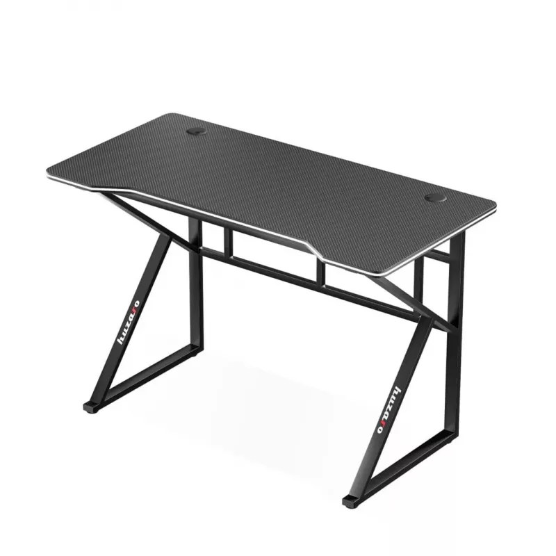Mängulaud huzaro Hero 1.6 Must — sirge MDF/süsinikmustriga lauaplaat 1200×600×750 mm, metallraam