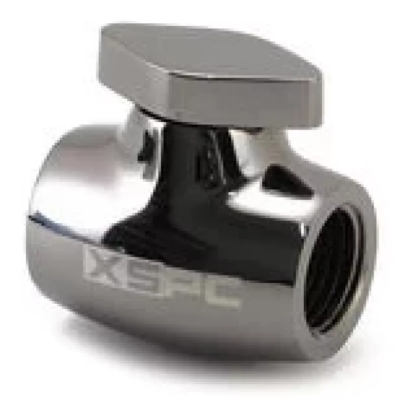 XSPC G1/4 kuulventiil, messingkorpus must-kroom viimistlusega, mudel WASC-504