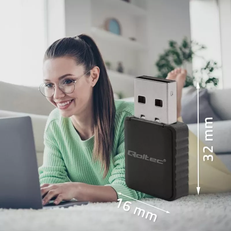 Juhtmeta USB-adapter QOLTEC 56988 kahesagedusriba 1300Mbps USB 3.0