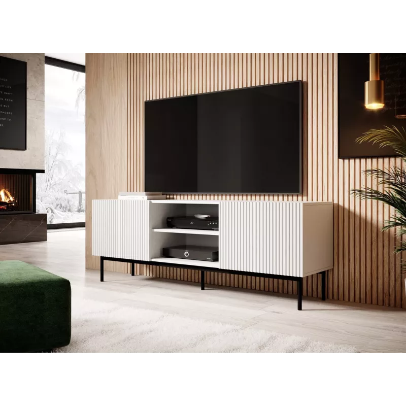 PAFOS RTV-kapp peal must terasraam 150x40x60 cm valge matt