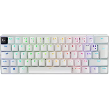 Logitech G PRO X 60 klaviatuur mängimiseks USB + RF juhtmevaba + Bluetooth AZERTY Prantsuse Valge (920-011925)