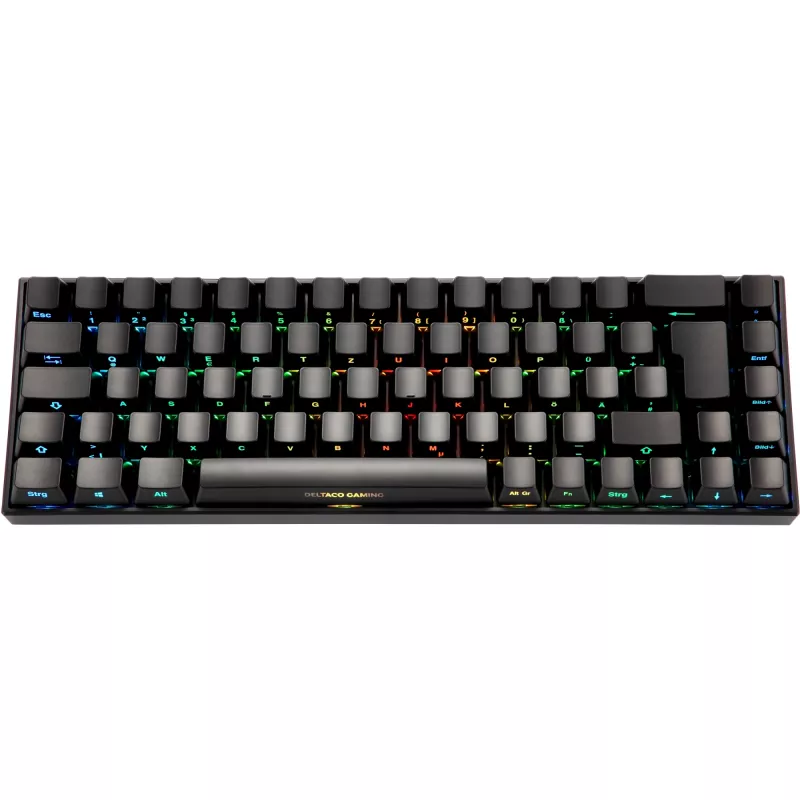 Deltaco GAM-100-DE - 65% - USB + Bluetooth - mehaaniline lüliti - QWERTZ - RGB-LED - Must