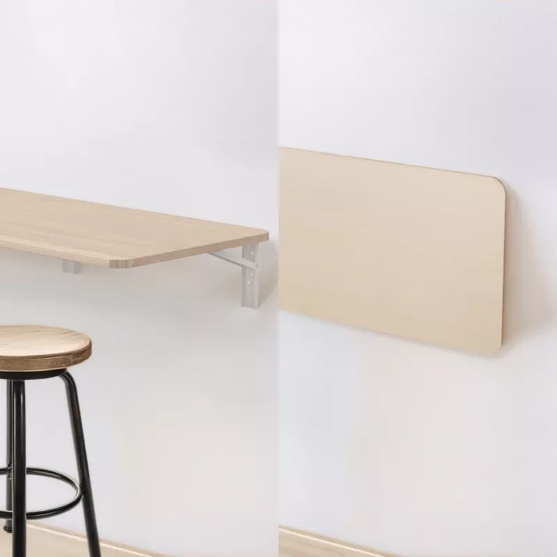 Seinale kinnitatav kokkupandav riiul MACLEAN MC-128 WD 100×40 cm puitviimistlusega