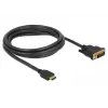 DeLOCK - Videokaabel - HDMI / DVI - DVI-D (M) kuni HDMI (M) - 2,0 m - Kolmekordne isolatsioon - Must - Kinnituskruvidega (85654)