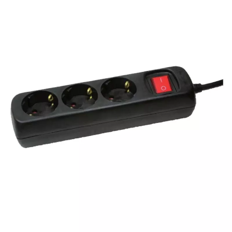 Pikendusjuhe LogiLink LPS206B 1.4 m 3 vahelduvvoolupesa must
