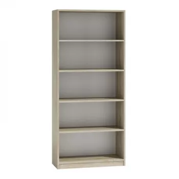 Büroo raamaturiiul top e shop R80 SONOMA, tammeviimistlus, 5 riiulit, 800×300×1820 mm