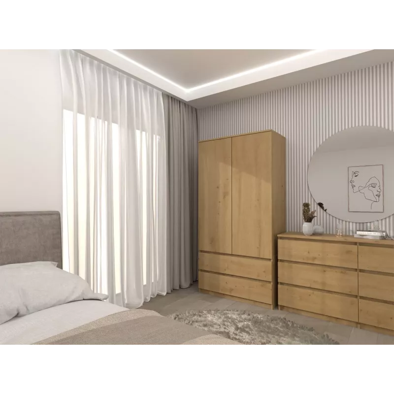 Topeshop SZAFA MALWA ART bedroom wardrobe/closet 5 shelves 2 uks(s) tamm