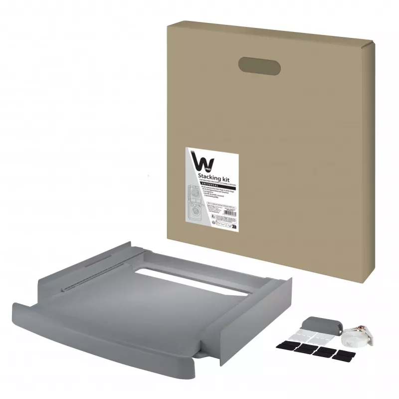 Virnastuskomplekti ühendusosa WHIRLPOOL C00855467 60 x 60 cm pesumasina ja kuivati jaoks, väljatõmmatav riiul, rihm ja libisemisvastased padjad