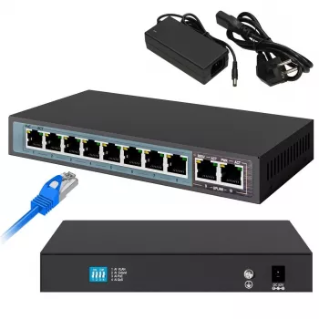 Extralink PoE kommutaator CERES 8x 100Mb/s PoE/PoE+, 2x RJ45 üleslink 100Mb/s, 96W