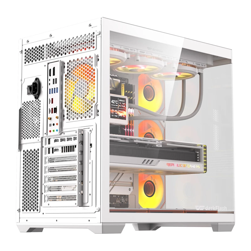 Arvutikorpus Darkflash C280 (valge) koos 7 jahutusventilaatoriga