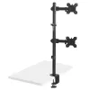 Maclean MC-967 Topeltvertikaalne monitori lauahoidja, max VESA 100x100, 13-27, 2x 9kg, pulbervärvitud, kallutatav, pööratav, reguleeritav