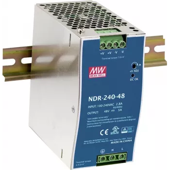 MEAN WELL NDR-240-48 lülitustoiteplokk DIN-liistule, 240W, 48V 48V, 240W