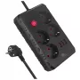 Pikenduspesa MACLEAN MCE393 B — 4 pistikupesa, 3×USB, 110–240 V, 2500 W, 3 m kaabel, must