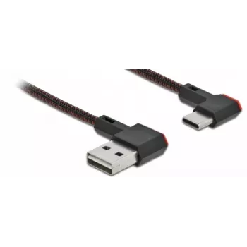 USB-kaabel DeLOCK EASY-USB 2.0 Type-A-pistik USB-C isasele nurgeline 0,2 m must