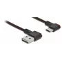 USB-kaabel DeLOCK EASY-USB 2.0 Type-A-pistik USB-C isasele nurgeline 0,2 m must