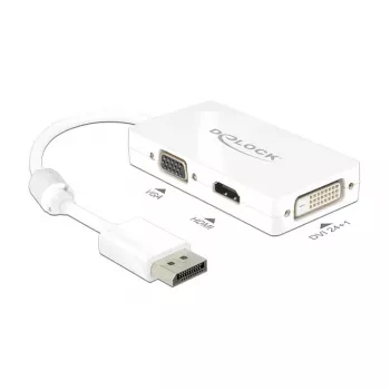 DELOCK adapterkaabel DisplayPort pesa > 1 x VGA + 1 x HDMI + 1 x DVI 24+1 Valge