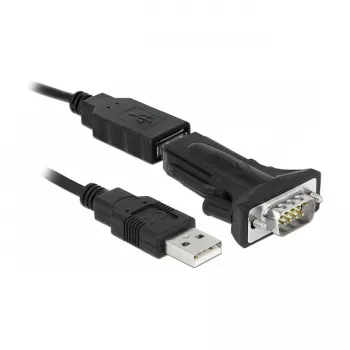 Jadakaabel DeLOCK 66286 USB Type-A DB-9 Must 0,8 m
