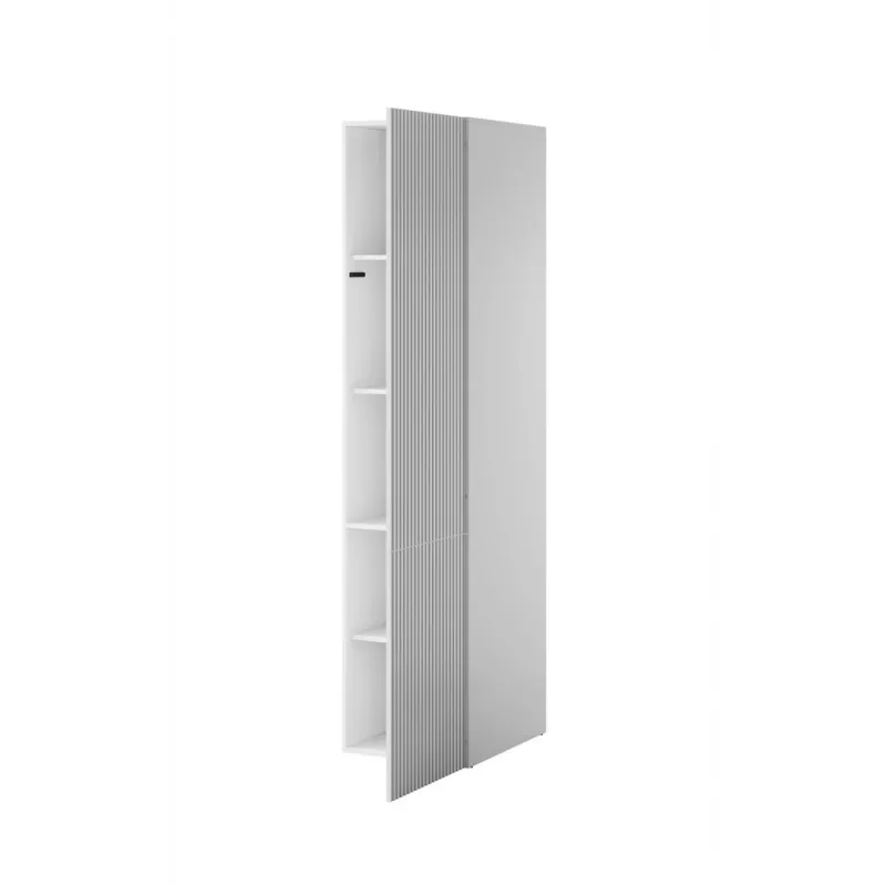 Riidekapp cama meble PAFOS 1D 45x55.5x198.5 cm valge matt, 4 riiulit