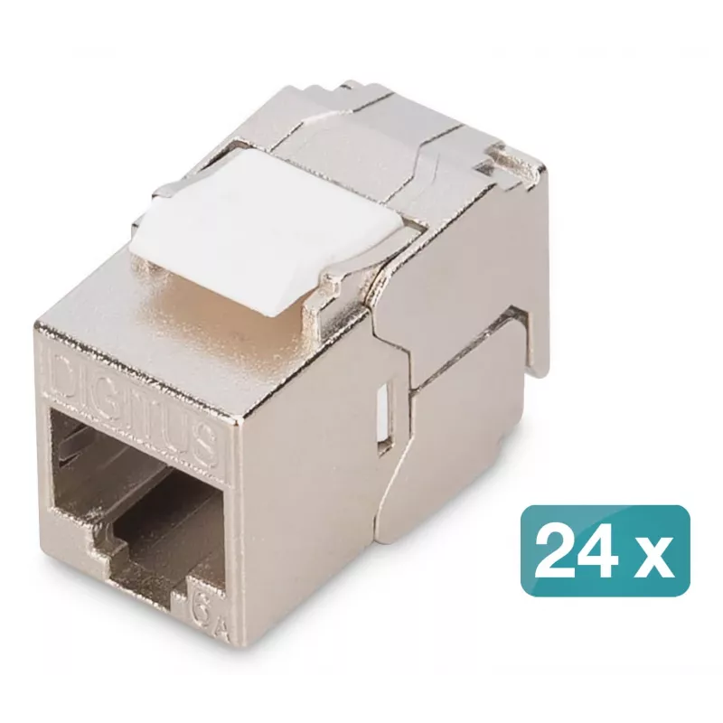 Digitus CAT 6A kompaktne võtmega kinnitatav varjestatud RJ45 moodul 24 tk
