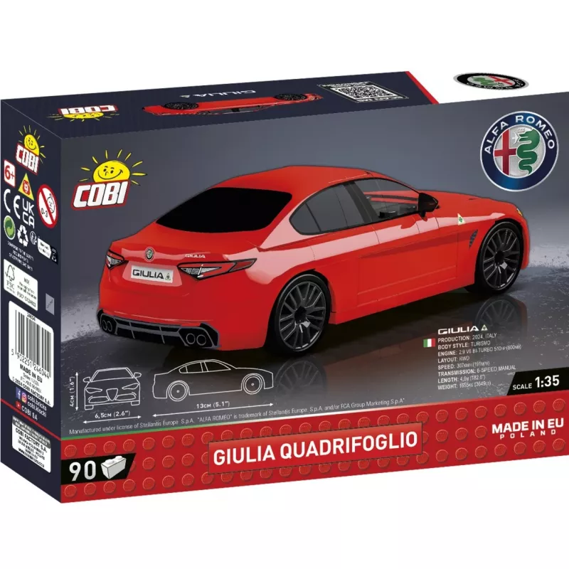 Ehituskomplekt COBI Giulia Quadrifoglio 90 osa vanusele 6+