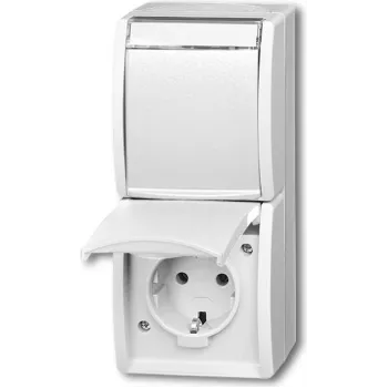 Busch Jaeger 20-02 EWN-54 pistikupesa CEE 7/3 valge (2084-0-0714)
