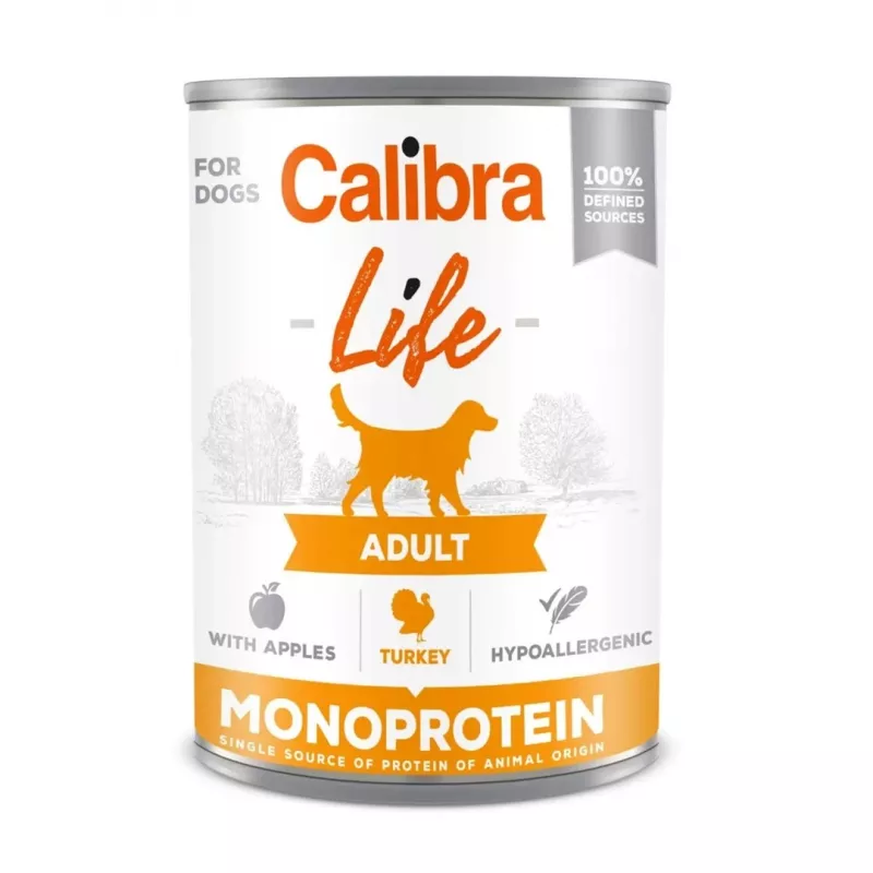 Calibra Dog Life Adult märgtoit koertele, kalkun õuntega, 400 g