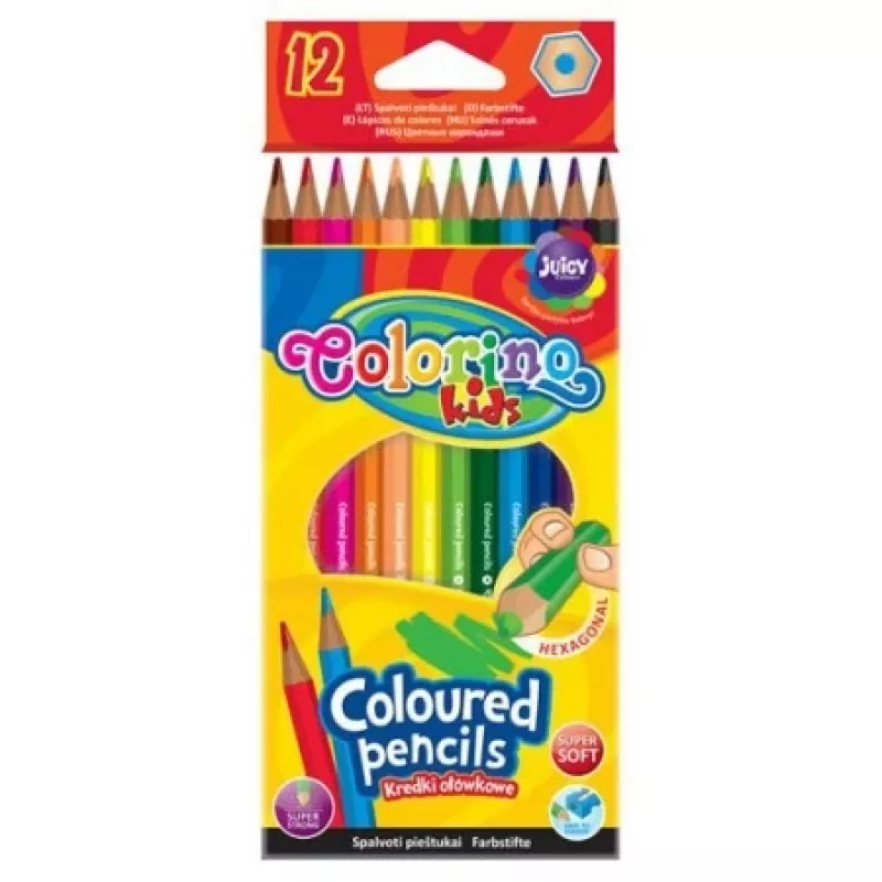 Colorino Kids kuusnurksed värvipliiatsid 12 värvi