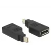 Delock adapter mini DisplayPort 1,2 isane > DisplayPort emane 4K 90° pööratud - DisplayPort-adapter - Mini DisplayPort (M) nurga all DisplayPort (W) nurga all - Must (65626)