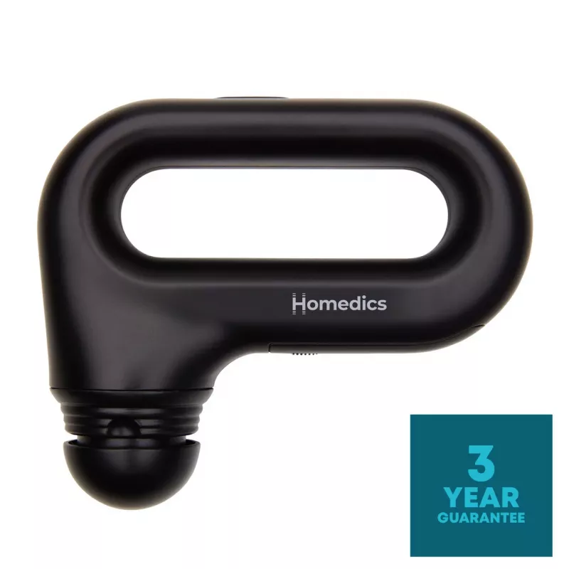 Kantav vibratsioonimassaažipüstol HoMedics HHP-120BK — kompaktne laetav löökmassaažiseade